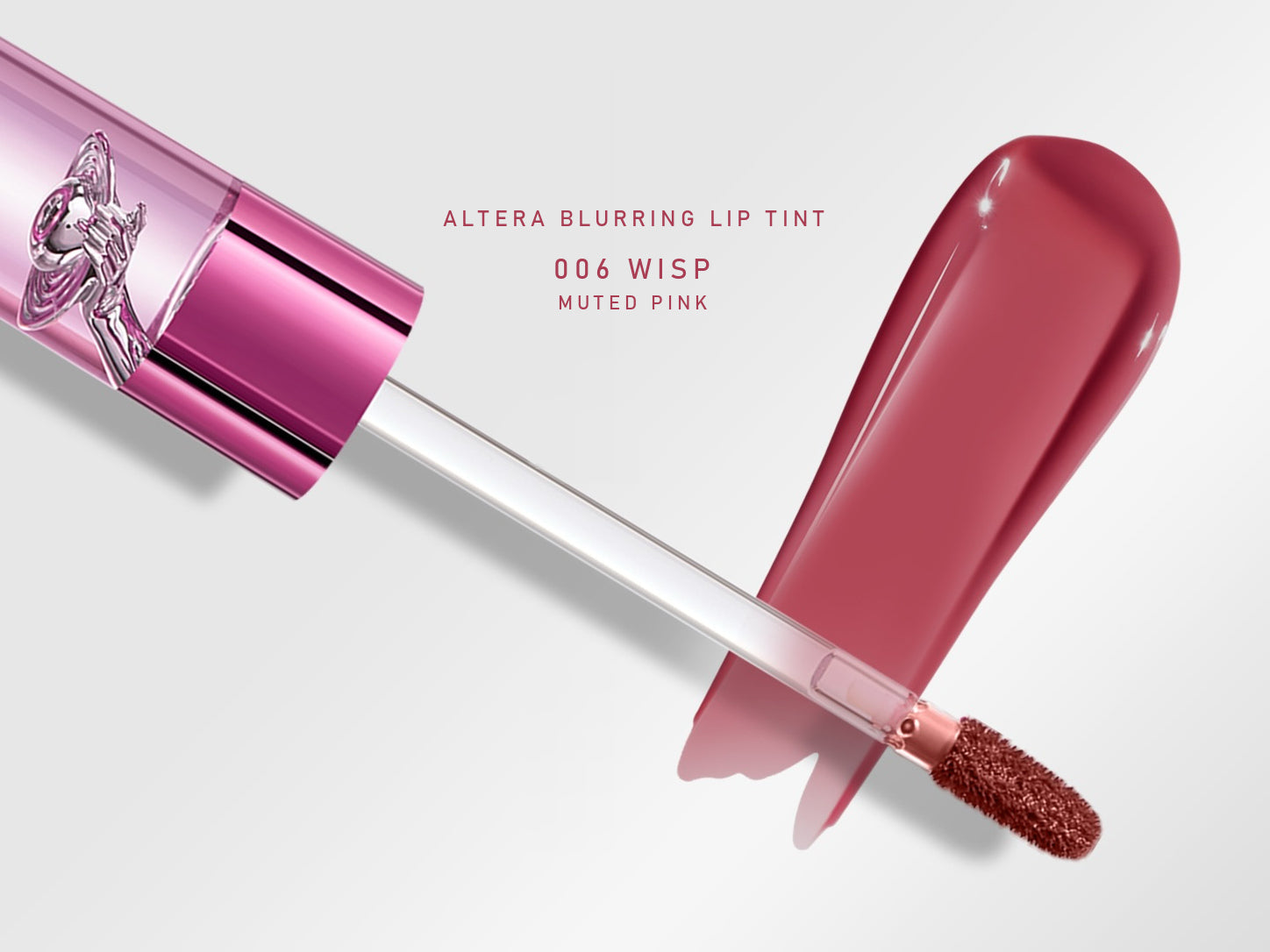 Altera Blurring Lip Tint applied in thin layers for comfortable, longer-lasting soft-focus lip color